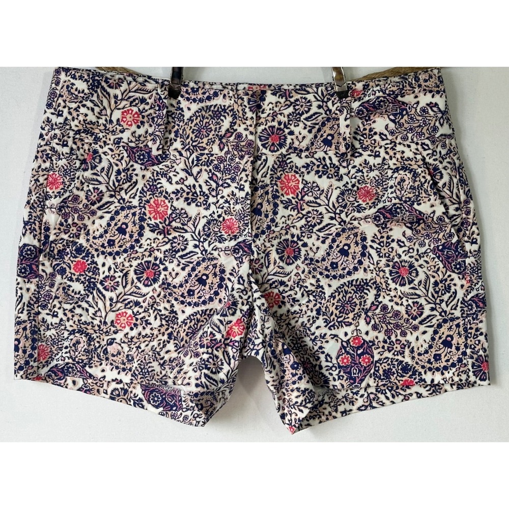 Ann Taylor Shorts Paisley Floral Print Womens 4 Blue Old Money